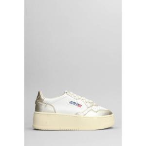 Sneakers Platform Low in Pelle Bianca