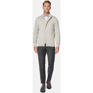 Boggi, Maglia Full Zip Sabbia In Lana Cashmere, Uomo, Sabbia, Taglia: L