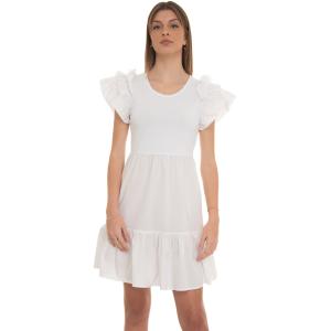 Liu Jo Abito corto girocollo e giromanica Bianco Cotone Donna