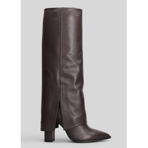 Stivali tacco alto Teddy in Pelle Testa di Moro