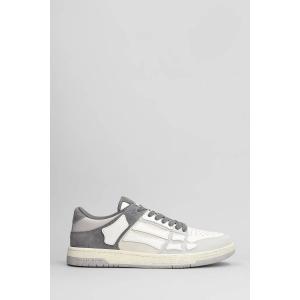 Sneakers Distressed skel top in Pelle Grigia