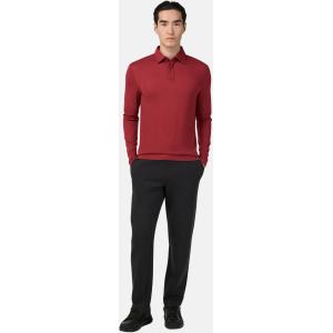 Boggi, Polo In Misto Lana Tencel, Uomo, Burgundy, Taglia: M