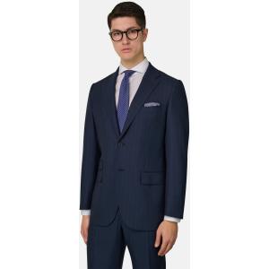 Boggi, Abito Gessato In Lana E Seta, Uomo, Navy, Taglia: 44