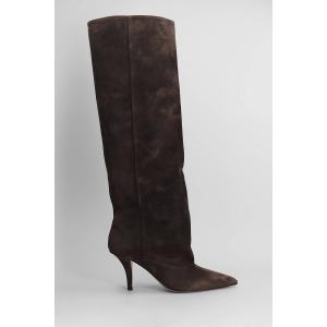 Stivali tacco alto Ines Reverse 75 in Camoscio Marrone