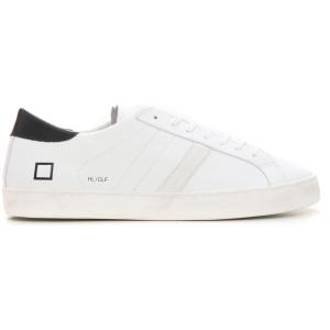 D.A.T.E. Sneakers in pelle con lacci HILL LOW Bianco-nero Pelle Uomo
