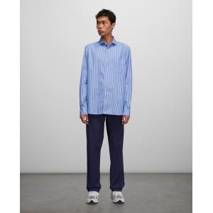 Aspesi Camicia In Popeline Di Cotone Rigato Uomo, Riga Blu