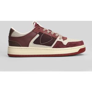Sneakers La Grande Low in pelle e camoscio Bordeaux