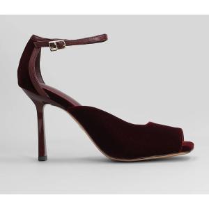 Sandali  in Velluto Bordeaux