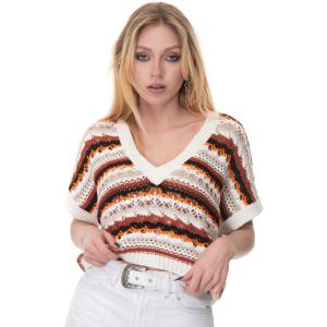 Liu Jo Maglia a rete Bianco-nero Cotone Donna