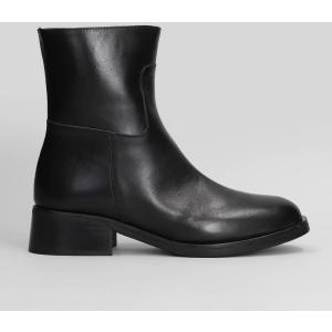 tronchetti tacco basso  in Pelle Nera