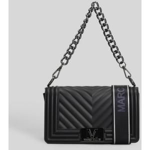 Borsa a spalla Flat S in Gomma Nera