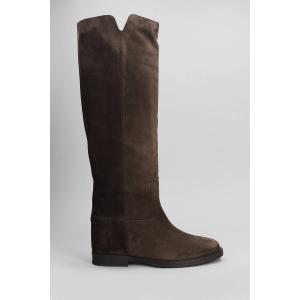 Stivale zeppa interna  in Camoscio Testa di Moro