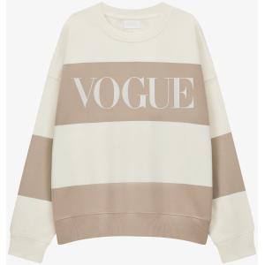 Felpa VOGUE Stripes Edition a righe beige larghe