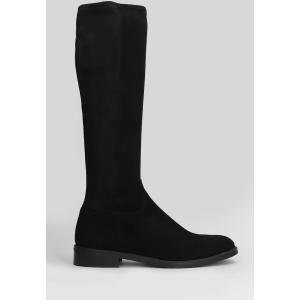 Stivali tacco basso  in Camoscio Nero