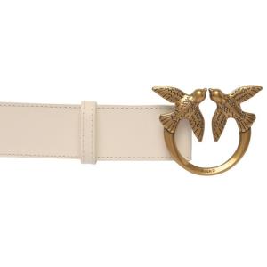 Cintura In Pelle Con Fibbia Logata Pinko Bianco Taglia S Pinko Taglia S