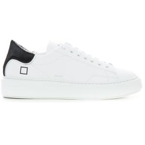 D.A.T.E. Sneakers bassa in suede e gomma SFERA Bianco-nero Pelle Donna