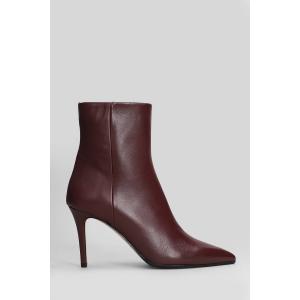 tronchetti tacco alto  in Pelle Bordeaux