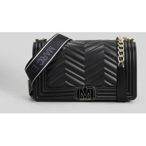 Borsa a spalla Flat Wave S in Gomma Nera