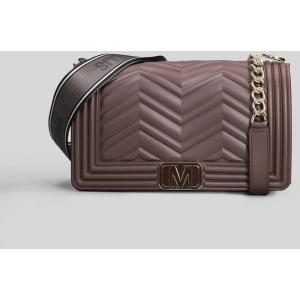 Borsa a spalla Flat Wave S in Gomma Marrone
