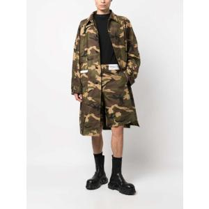 Shorts In Cotone Con Stampa Mimetica Palm Angels Verde Taglia 46 Palm Angels  Taglia 46