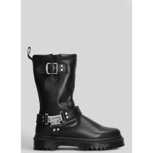 tronchetti tacco basso Anistone Hi in Pelle Nera