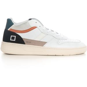 D.A.T.E. Sneakers in pelle con lacci COURT 2.0 MID CALF Bianco-nero Pelle Uomo