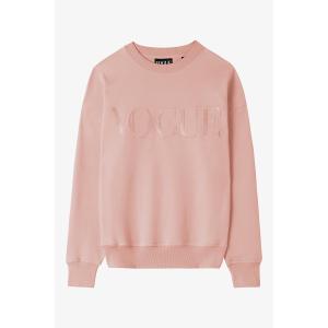Felpa VOGUE rosa pesca con logo ricamato