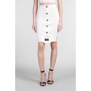 Gonna  in viscosa Bianca