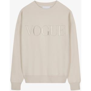 Felpa beige VOGUE Whites con logo ricamato