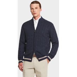 Cardigan a trecce in misto lana e cashmere