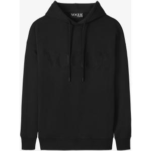 Felpa con cappuccio VOGUE nera con logo ricamato tono su tono