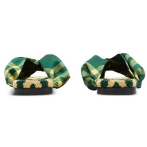 Sandali Infradito Con Motivo Check Piscina Burberry Verde Taglia 36 Burberry Taglia 36