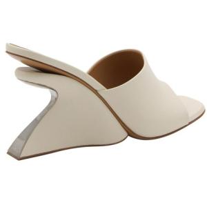 Sandali Brocca In Pelle Color Crema Off-white Nude e Neutro Taglia 38 Off-white  Taglia 38