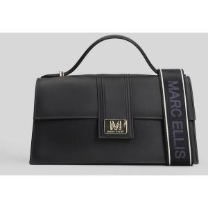 Borsa a spalla Flat Arrow M in Gomma Nera