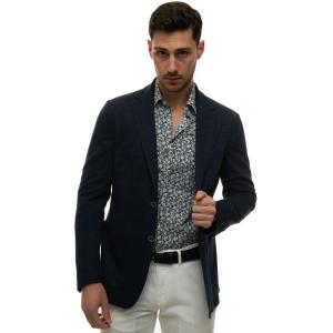Canali Giacca 2 bottoni Blu Cotone Uomo