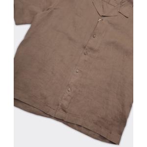 Selected Homme Camicia Kylian Linen SS Relaxed Resort Chocolate Chip