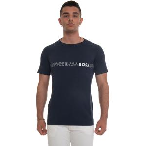 BOSS T-shirt girocollo Blu Cotone Uomo