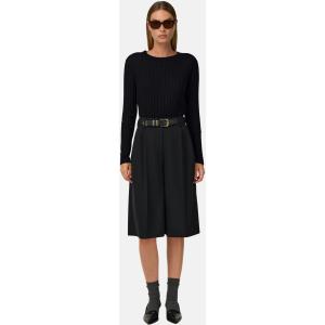 Boggi, Maglia Girocollo A Coste In Lana Superfine Seta, Donna, Nero, Taglia: L