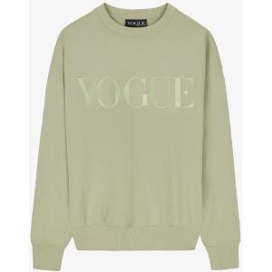 Felpa VOGUE Dusty Pastels salvia con logo ricamato