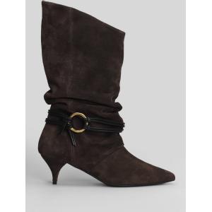 tronchetti tacco alto  in Camoscio Marrone