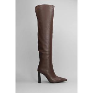 Stivali tacco alto Brenda 90 in Pelle Marrone