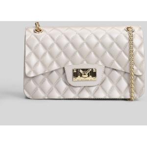 Borsa a spalla Flat Falcon M in Gomma Taupe