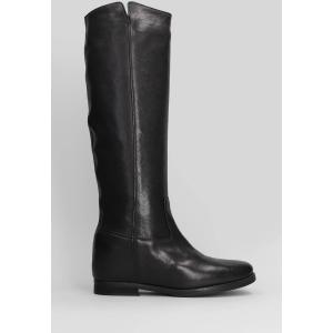 Stivale zeppa interna  in Pelle Nera