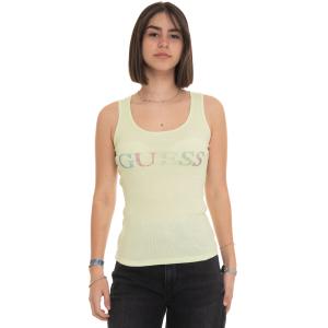 Guess Canotta a costina Verde Cotone Donna