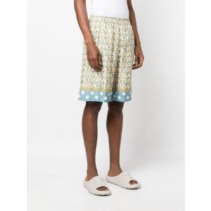 Pantaloncini In Seta Con Logo All Over Versace Blu Taglia 48 Versace Taglia 48