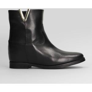 Tronchetto zeppa interna  in Pelle Nera