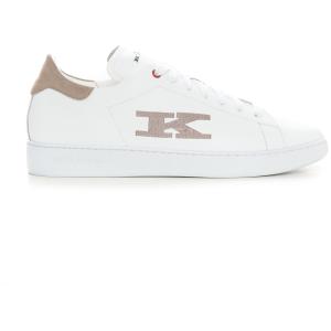 Kiton Sneakers con lacci Bianco-beige Pelle Uomo