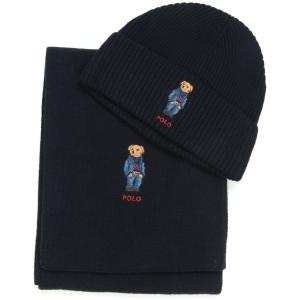 Ralph Lauren Set Sciarpa e Cappello Nero Lana Uomo
