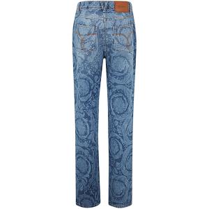 Pant Denim Laser Stone Wash Baroque Series Denim Fabric With Special Treatment Versace Blu Taglia 26