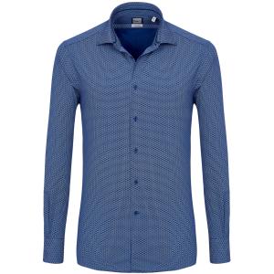Camicia trendy blue con fantasia francese